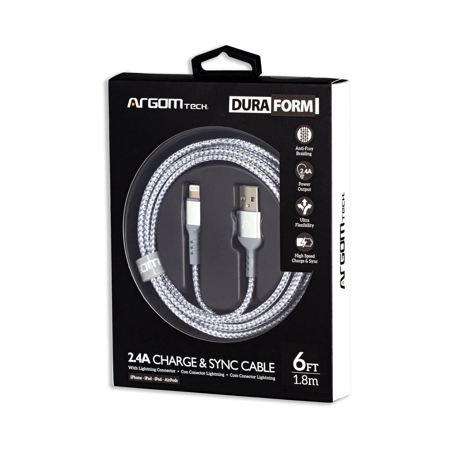 CABLE LIGHTNING TO USB 2.0 NYLON BRAIDED DURA FORM