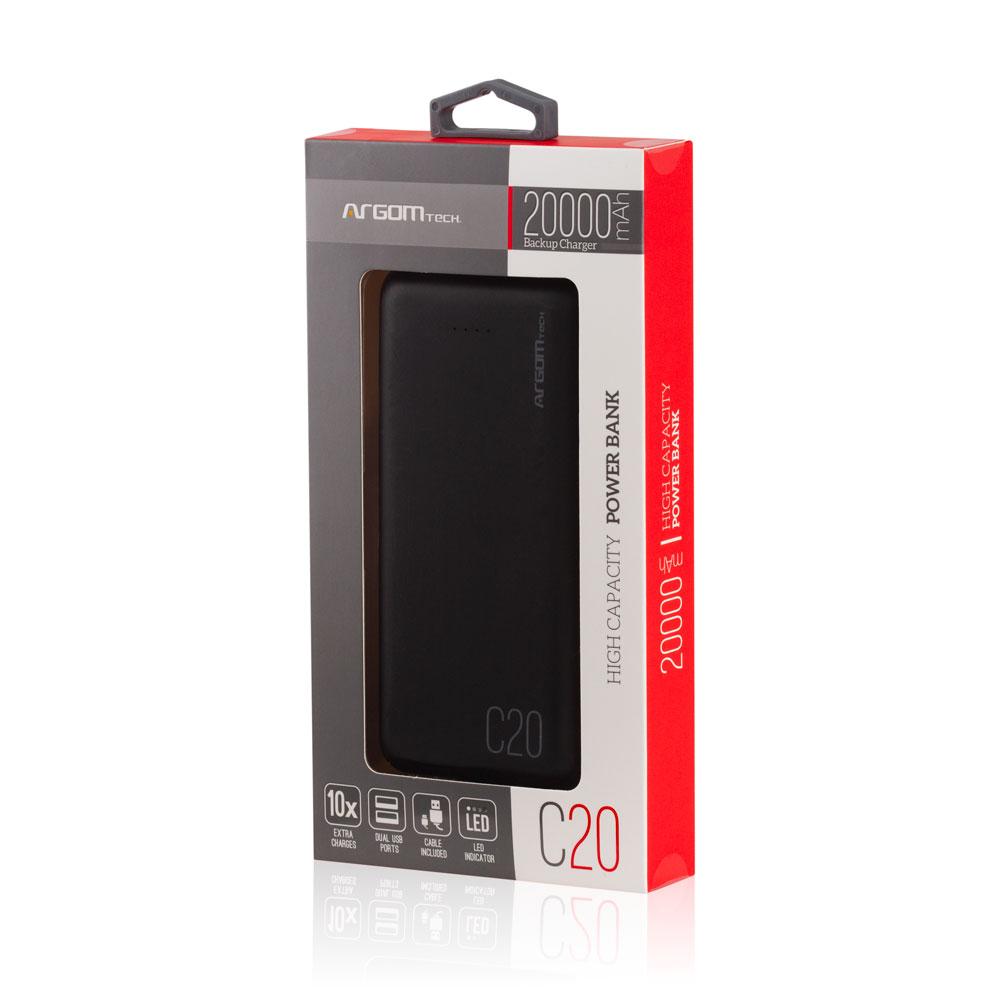 POWER BANK C20 20000MAH BLACK