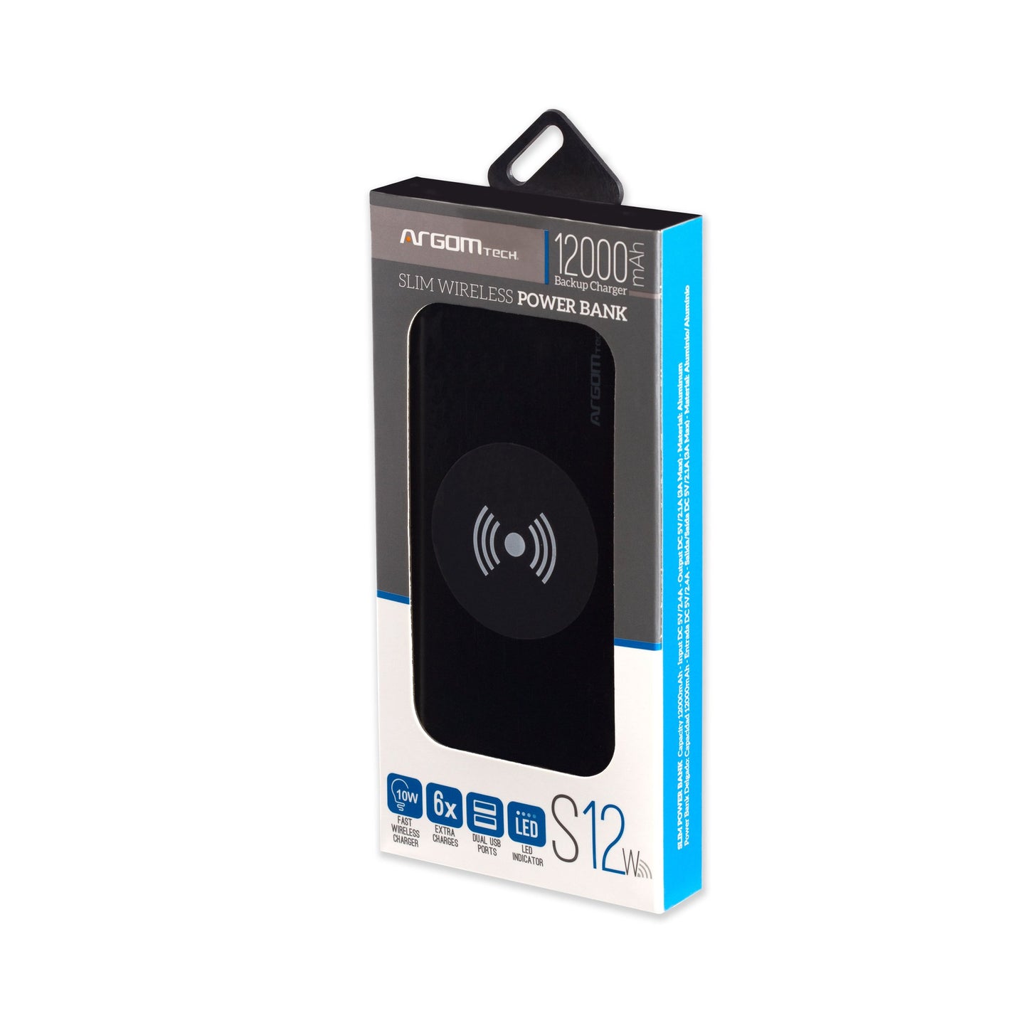 POWER BANK S12W 12000MAH ALUMINUM WITH FAST WIRELESS CHARGING