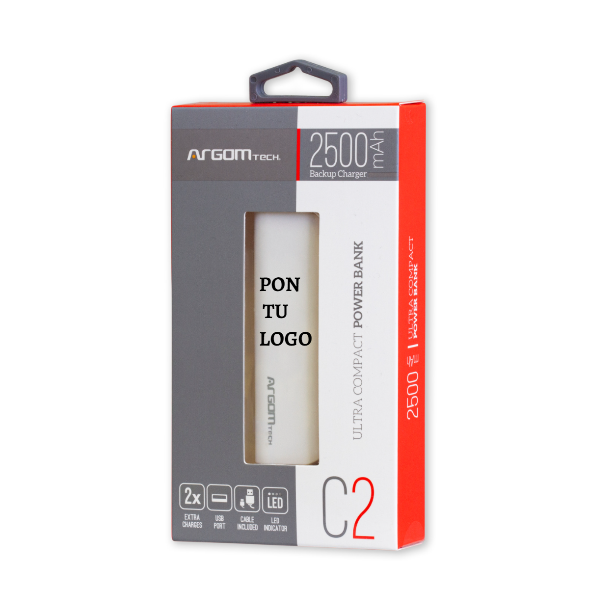 100 PERSONALIZED POWER BANK C2 2500MAH WHIT YOUR LOGO