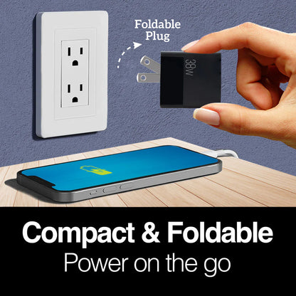 VOLTA P4 38W PRO PD TYPE-C + USB WITH FOLDABLE PLUG WALL CHARGER