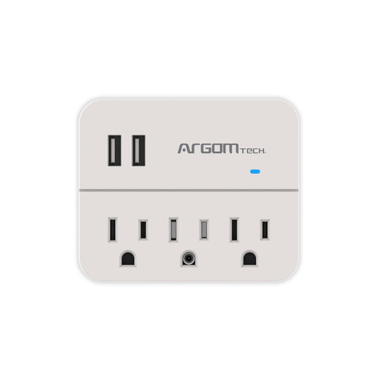 SURGE PROTECTOR CHARGING STATION 3-OUTLETS2-USB WHITE