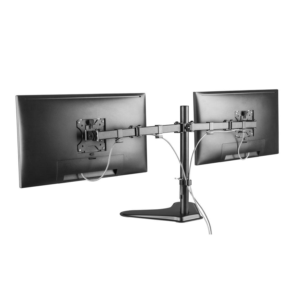 DUAL MONITOR 32 DESK MOUNT WITH BASE