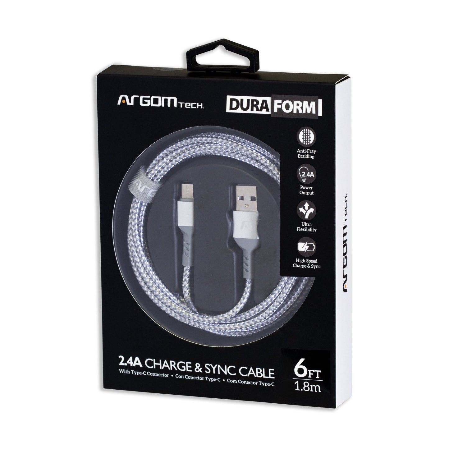 CABLE TYPE-C TO USB 2.0 NYLON BRAIDED DURA FORM