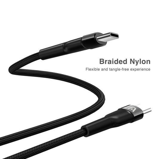 Argom CABLE TIPO-C A TIPO-C 65W NYLON TRENZADO DURA SPEED 6FT/1.8M