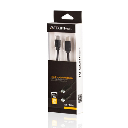 Argom CABLE TIPO-C A MICRO USB M/M 10FT/3M