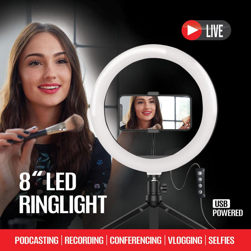 SPOTLIGHT 9315 8 LED RING LIGHT WITH MINI TRIPOD