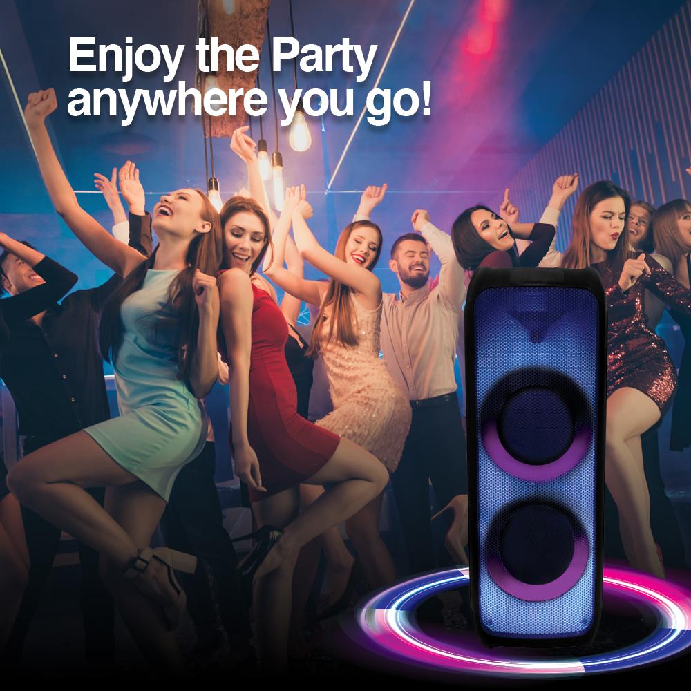 RAVE 100 TWS WIRELESS BT PARTY SPEAKER WITH FLAME LED LIGHTS