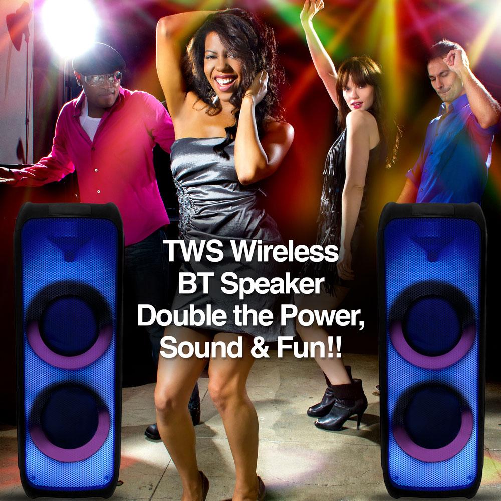 RAVE 100 TWS WIRELESS BT PARTY SPEAKER WITH FLAME LED LIGHTS