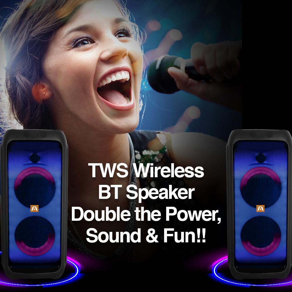 RAVE 80 TWS WIRELESS BT PARTY SPEAKER WITH LED LIGHTS