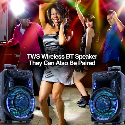 SOUND BASH 90 BT TROLLEY SPEAKER WITH LED LIGHTS AND STAND