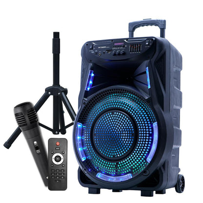 SOUND BASH 90 BT TROLLEY SPEAKER WITH LED LIGHTS AND STAND